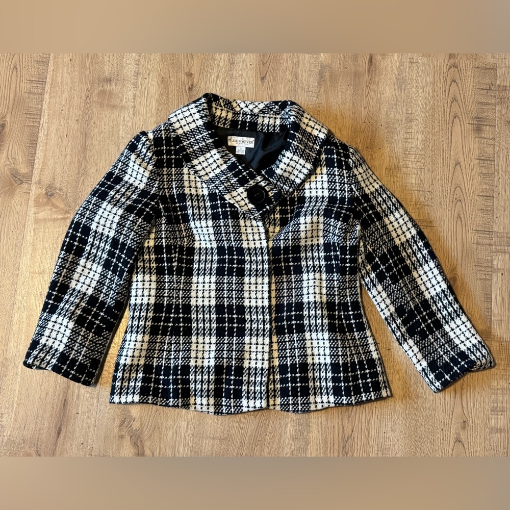 Coldwater Creek Black & White Plaid Bouclé Jacket